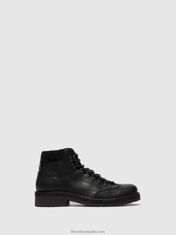 bio/gamuza de aceite (vegetal) negro Fly London hombres botines con cordones reus075 D8BBB808