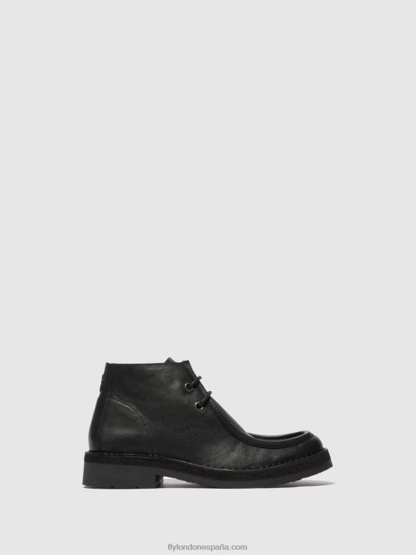 bio negro Fly London hombres botines con cordones rodo076 D8BBB811