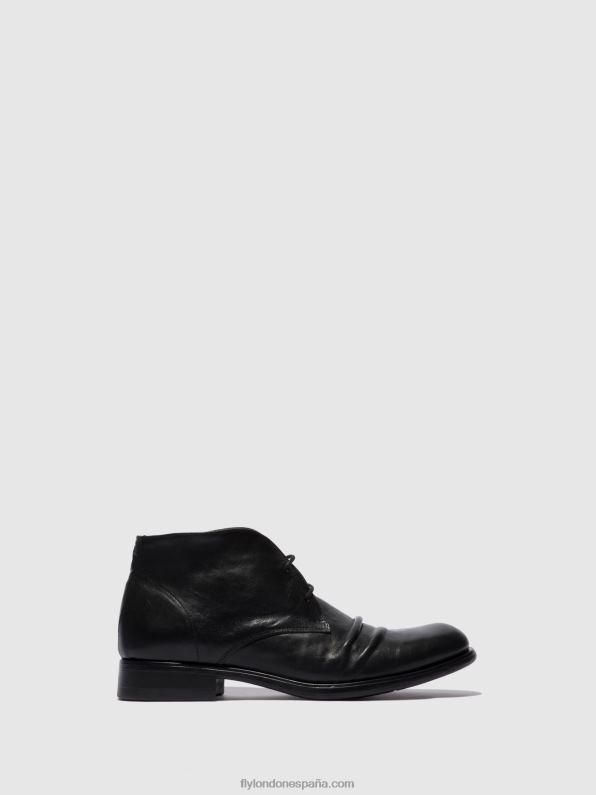estigma negro Fly London hombres botines con cordones muro577 D8BBB813